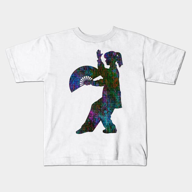 Tai Chi Fan Kids T-Shirt by crunchysqueak